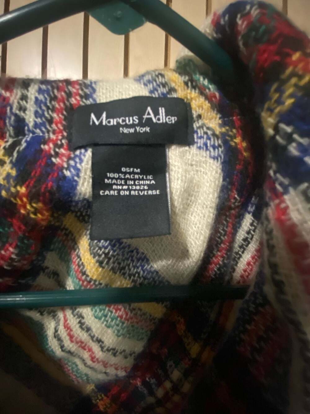 Marcus Adler New York Plaid Toggle Front Poncho Shawl with Fringe